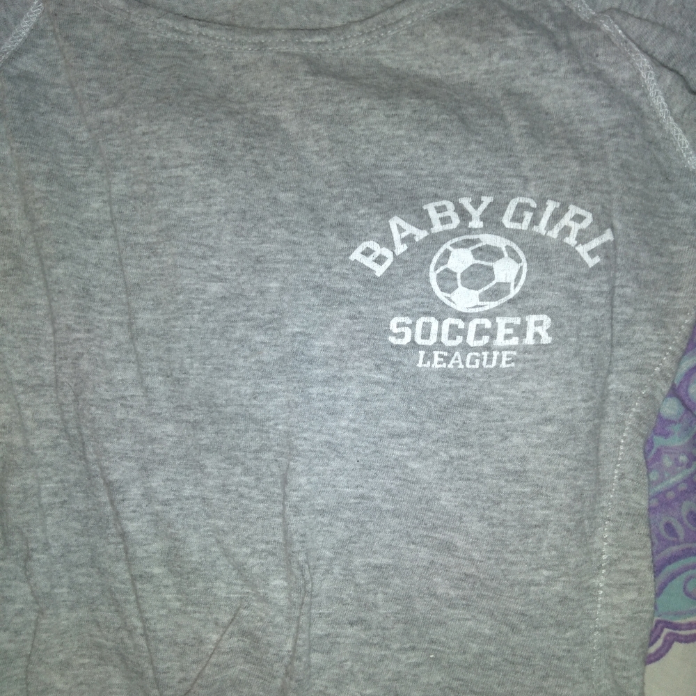 Adorbs l/s babygirl soccer league tight tee sz sm